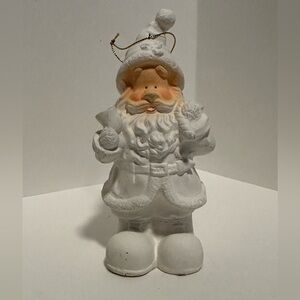 Ceramic White Santa Ornament